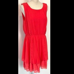 Relativity Coral Sleeveless Dress with layered skirt - EUC